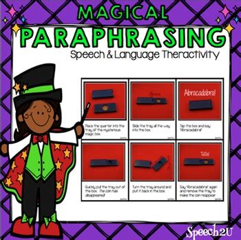 Paraphrasing with Magic tricks: Speech therapy, synonyms, verb tenses