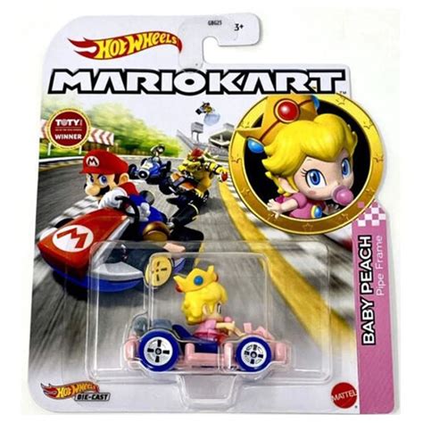 Mattel Hot Wheels Mario Kart Cars Mario Kart Baby Peach Pipe Frame Kart Gbg Hdb Toys Shop Gr