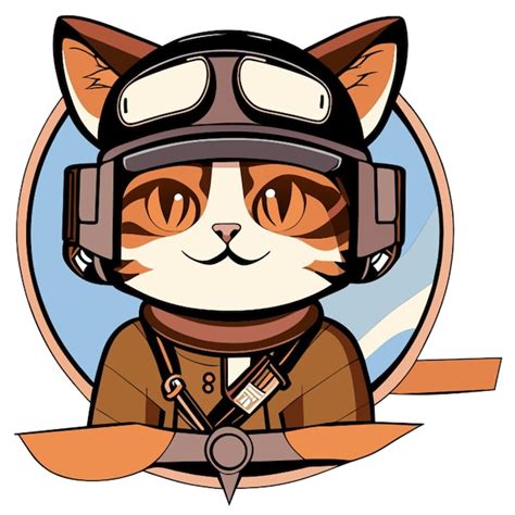 Pilot Cat Vector Illustration Premium Ai Generated Vector