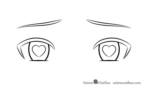 How To Draw Anime Love Eyes With Hearts Animeoutline