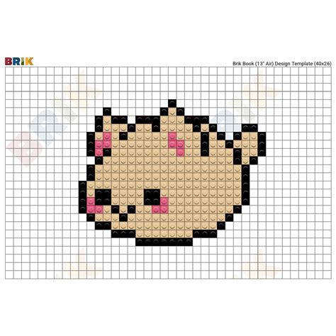 Cute Cat Pixel Art Grid