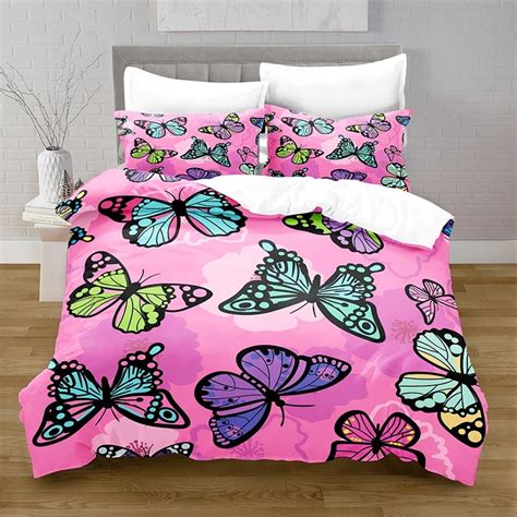 Butterfly Twin Bedding Set For Girls Teens Butterflies Bedspread Duvet Cover Sets Butterfly Bed