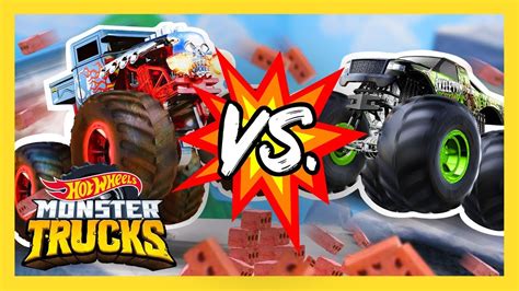 MONSTER TRUCK TEAMS BATTLE IT OUT Monster Trucks HotWheels YouTube