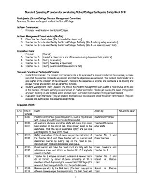 Fillable Online Standard Operating Procedure For Conducting School