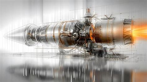 Premium Photo | Design Schematic of a Jet Engine Concept Aerospace ...
