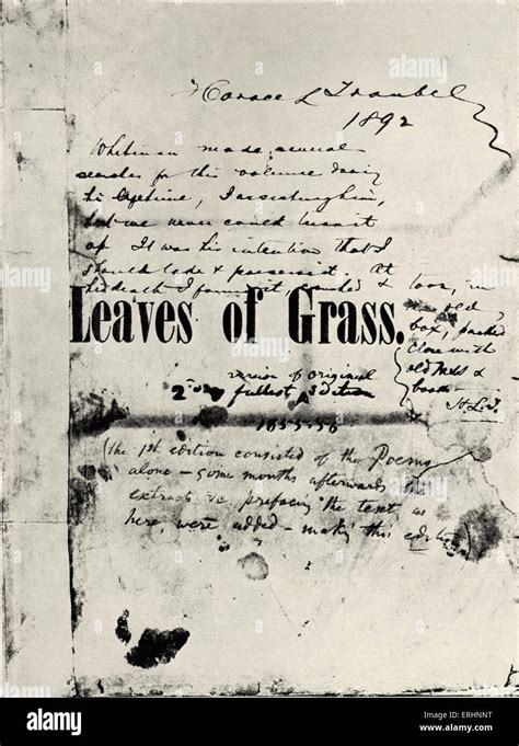 Leaves Of Grass Walt Whitmans Copy Of The First Edition Of His Book Leaves Of Grass With