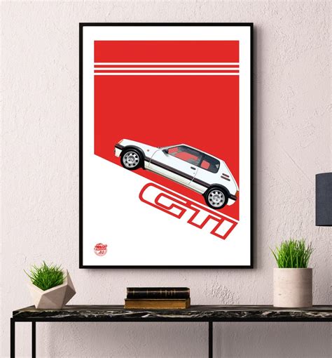 Peugeot 205 GTI Print Peugeot 205 GTI Poster Hot Hatch Etsy