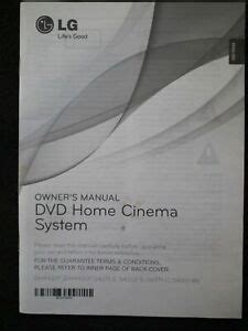 LG Owner S Manual User Guides Instrusctions DVD Home Cinema System