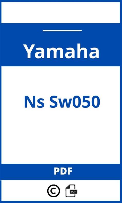 Handleiding Yamaha Ns Sw Nederlands Instructieboekje