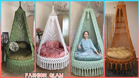 Macrame Hammock Large Macrame Swing Chair With Soft Cushions Porch Decor Hammock Hanging Chair