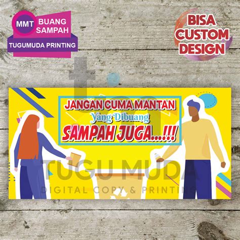 Jual Cetak Spanduk Banner Mmt Buang Sampah Kebersihan Lingkungan