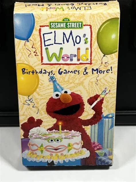 SESAME STREET ELMO'S World Birthdays Games More VHS 2001 Video Tape PBS ...