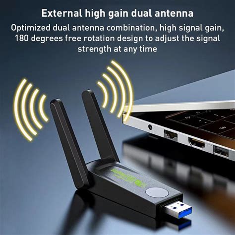 1300Mbps Dual Frequency USB Network Adapter WiFi Transmitter Receiver ...