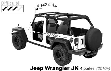 Vorderes Bikini Verdeck für x Jeep Wrangler JK Türer x