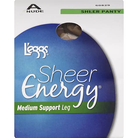 Leggs Sheer Energy Pantyhose Sheer Panty Medium Support Leg Size A