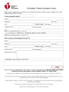 Printable Tribute Donation Form American Heart Association