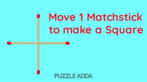 Move Matchstick To Make A Square Hard Matchstick Puzzle Youtube