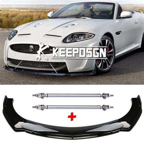 For Jaguar XK XKR S 2009 2015 Gloss Front Bumper Lip Splitter Spoiler