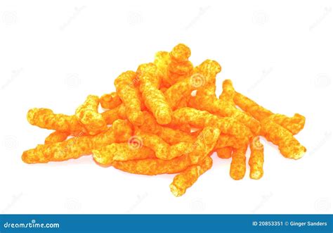 Stack Of Cheese Puff Snacks Isolated Stock Image - Image: 20853351