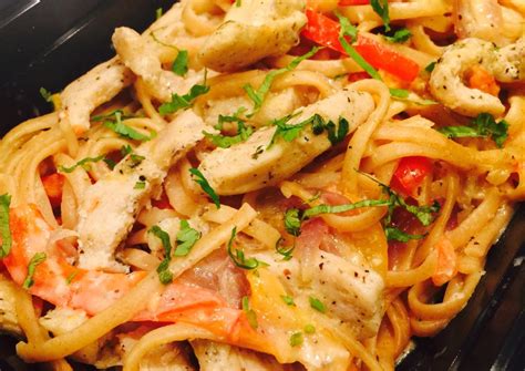 Pasta Con Pollo En Crema Ligera Light Receta De Glory Cookpad