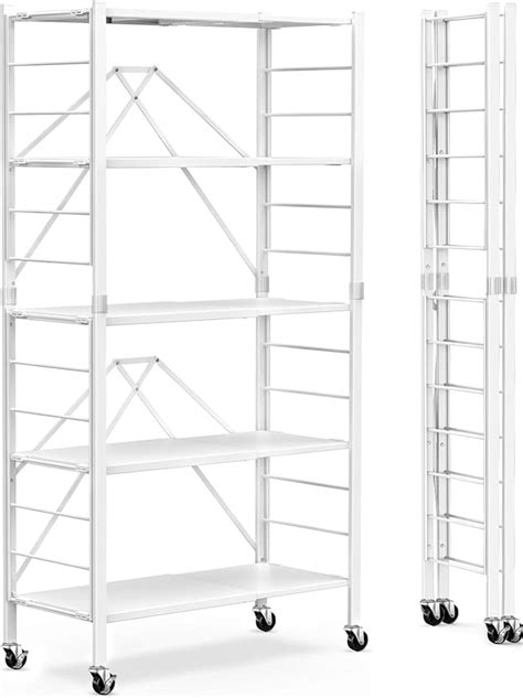 Amazon Himix 5 Tier Foldable Storage Shelves Expandable Folding