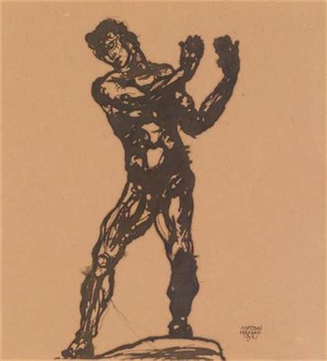 Standing Male Nude With Raised Arms By Anton Hanak Artist At Dorotheum