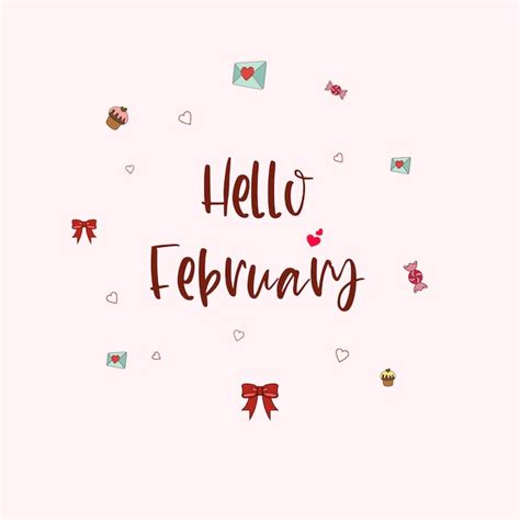 Premium Vector Hello February Vector Illustration