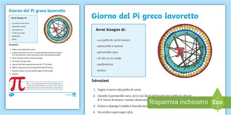 Il Lavoretto Del Pi Greco Giorno Del Pi Greco Twinkl