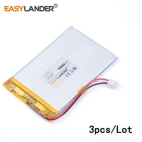 Pcs Lot V Lithium Li Ion Polymer Rechargeable Battery Mah