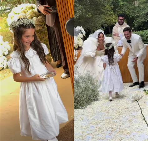 Zoe filha de Sabrina Sato encanta ao levar alianças no casamento da