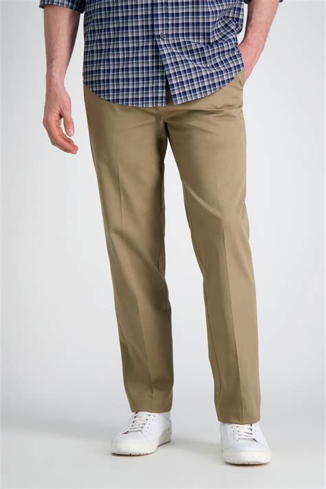 Premium No Iron Khaki Straight Fit Flat Front Stretch No Iron