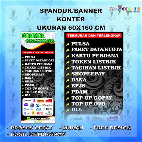 Jual Banner Spanduk Konter Ukuran 60X160 Cm Shopee Indonesia