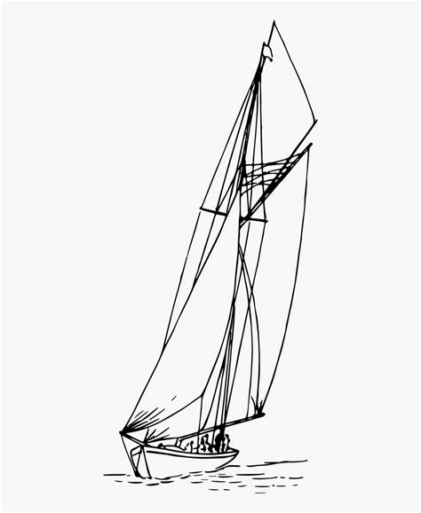 Sail Boat Sailing Boat Clipart Black And White Hd Png Download Kindpng