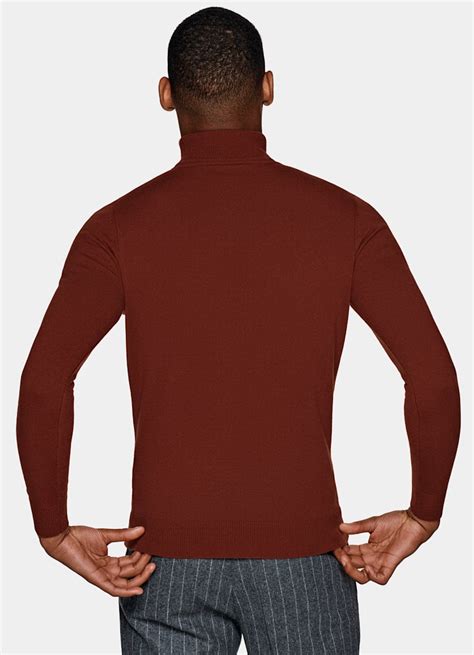 Dark Red Turtleneck Wool Cashmere Suitsupply Online Store