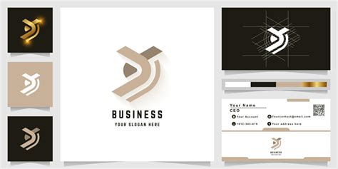 Letter y or yy monogram logo with business card design 9673880 Vector ...