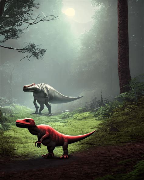 Graphique de dinosaure forêt sombre ultra réaliste 8K Creative Fabrica