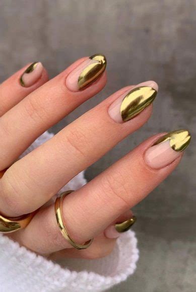Cute Spring Nails That Will Never Go Out Of Style Nude And Gold Nails
