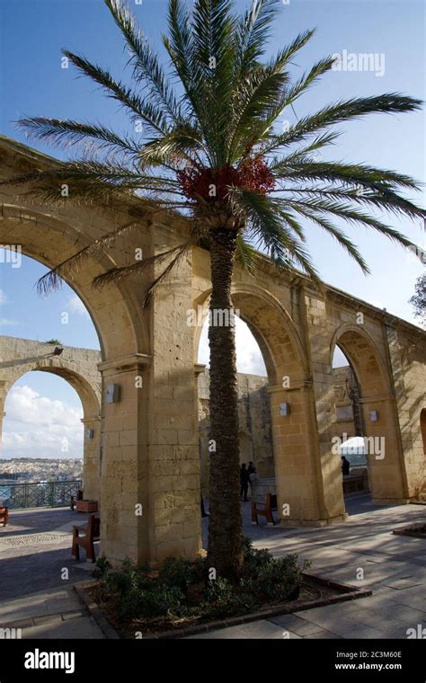 Valletta Malta Dec 31st 2019 Arches Of The Upper Barrakka Gardens