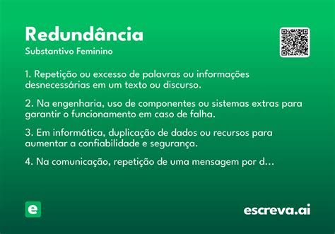 Redundancia Que Significa - Redundância - Significado e Sinônimo - escreva.ai