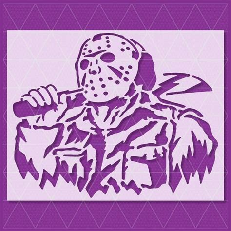 JASON VOORHEES STENCIL Stencils Anime Canvas Art Halloween Stencils