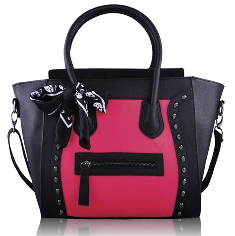 Pink And Black Handbag