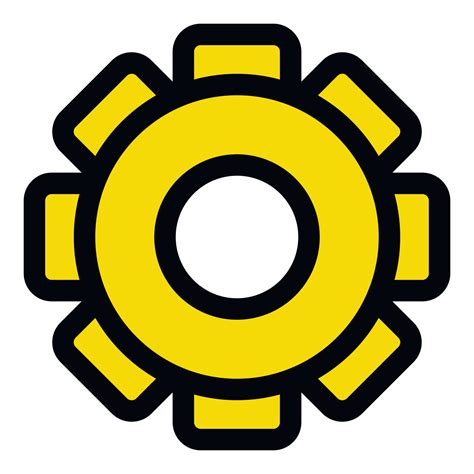 Yellow Gear Icon Outline Style 15377575 Vector Art At Vecteezy