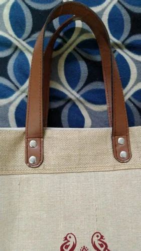 Natural Plain Jute And Juco Bag With Leather Handle At Rs 190 Piece In