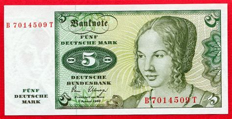 Western Germany FRG Bundesrepublik Deutschland 5 DM Banknote 1980