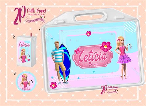 Adesivo Kit Maleta Festa Na Escola Barbie Elo