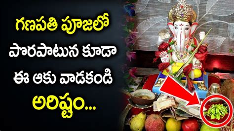 గణపతి పూజలో ఈ ఆకు అస్సలు వాడకండి అరిష్టం Ganesh Pooja M3