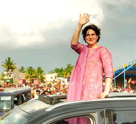 Congress General Secretary Priyanka Gandhi During Election Meeting