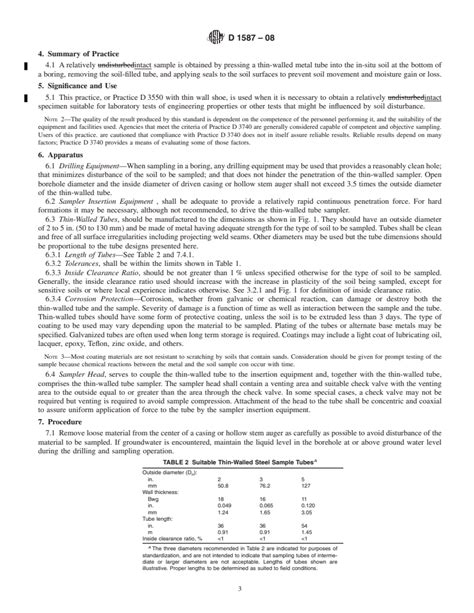 Astm D1587 08 Standard Practice For Thin Walled Tube Sampling Of