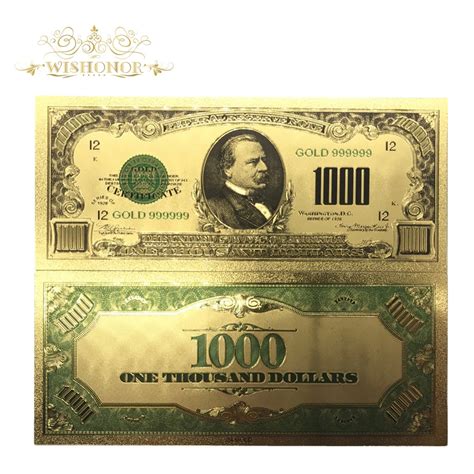 10pcs Lot 1899 Year S Colour USA Gold Banknote 1000 Dollar Banknotes