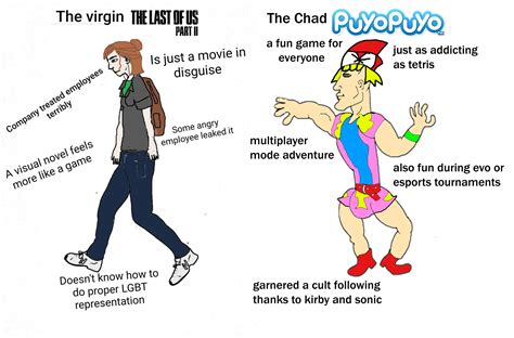 The Virgin Last Of Us Part Ii V The Chad Puyo Puyo Virgin Vs Chad